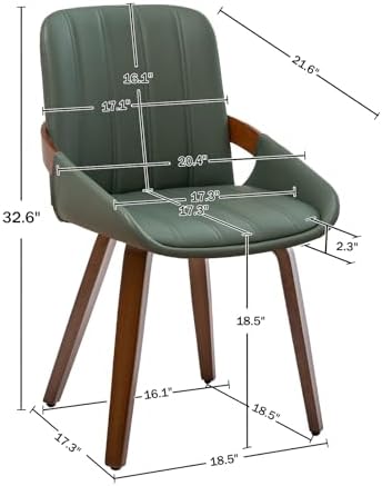 Mid Century Modern Faux Leather Upholstered Dining Chairs,Armless Accent Chai...