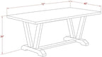 East West Furniture VT697 V-Style Modern Kitchen Table - a Rectangle Dining Table Top with Stylish Legs, 40x72 Inch, Multi-Color