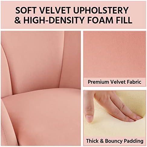 Yaheetech Flower Shape Vanity Chair with Petal Armrests, Pink
