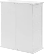Maykoosh Antique Stackable Storage Pantry White, Two Adjustable and Removable Shelves, Magnetic Door Closure, 50.6" H x 30" W x 15.75" D