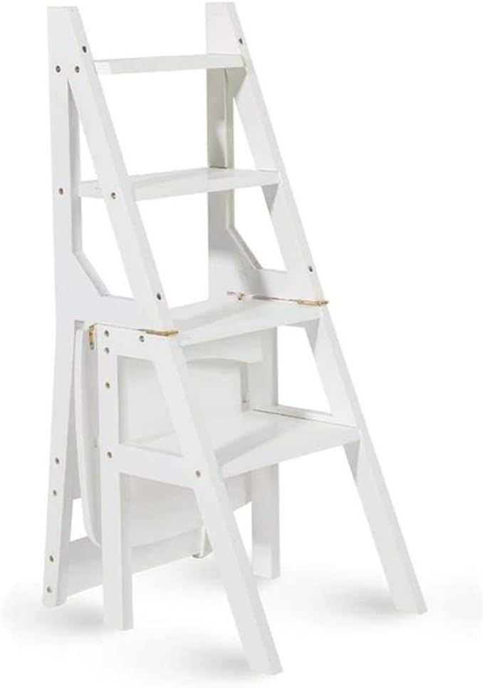 Convertible Ladder Chair, Multifunction Wood Ladder Stool Innovative Step Sto...