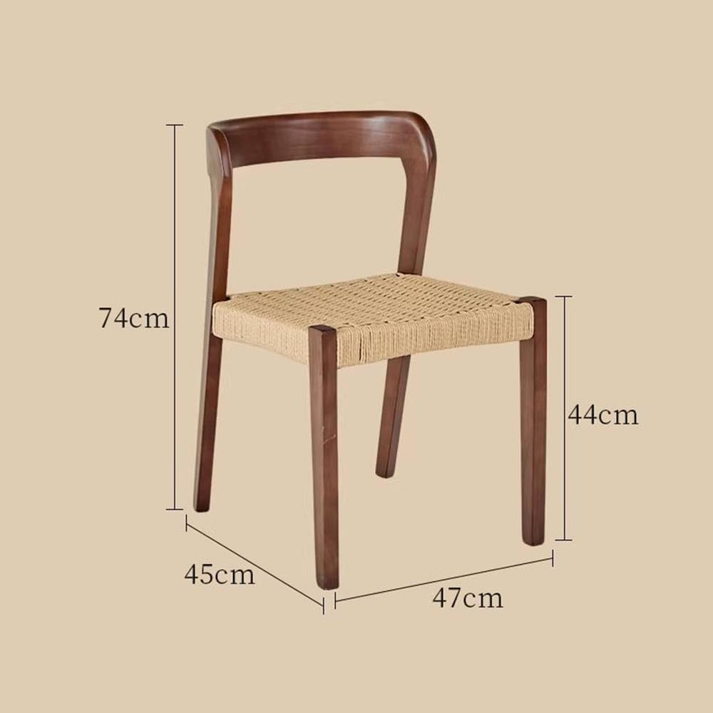 Etlegor Farmhouse Rattan Dining Chairs, Mid Century Wood Kitchen Chairs with ...