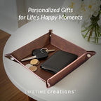 Lifetime Creations Personalized Groomsman Valet Tray - Custom Gifts for Groomsmen Proposal, Vegan Leather Catchall Wedding Gifts (Black, Bow Tie Design)