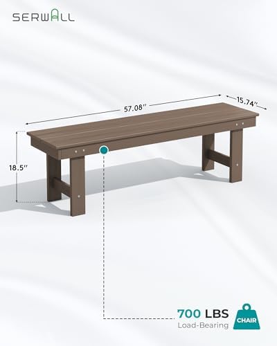 SERWALL Outdoor Dining Set, Patio Dining Set with Bench, Coffee