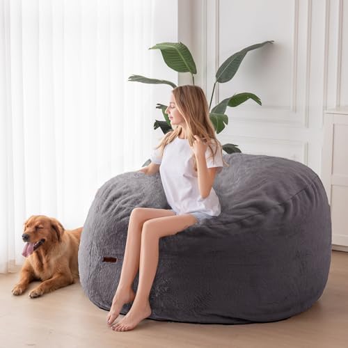 MAXYOYO Giant Bean Bag Chair for Adults, Bean Bag Converts to Floor Sofa | La...