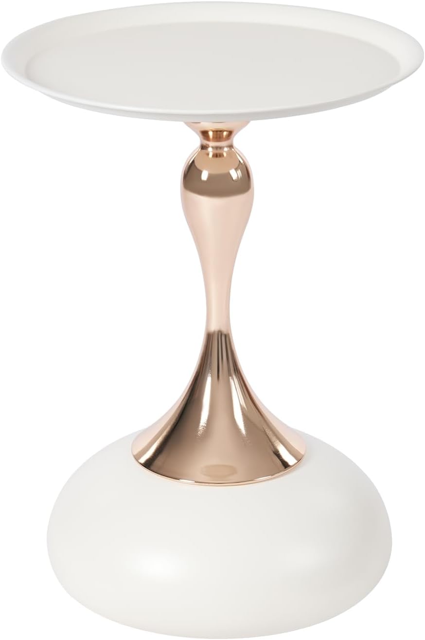 Metal Round End Table,Small Round Side Tables for Small Spaces, Modern Pedest...