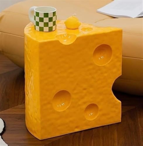 Chic Triangle Resin Side Table - Multifunctional Cheese Table & Nightstan...