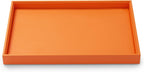 Oirlv Luxury Orange Leather Jewelry Tray Stackable Flat Jewelry Drawer Organizer Earrings Rings Bracelets Storage
