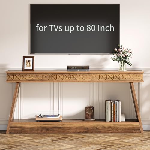 Tribesigns 70.9 Inch Extra Long Console Table for Entryway, 2-Tier | Narrow S...
