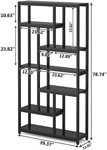 Tribesigns 79 Inch Bookshelf, 7-Tier Tall Bookcase with 10-Open Shelf