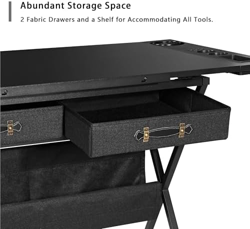 VECELO Drafting Table Art Desk Art Table Adjustable Drawing Table Tilted Tabl...