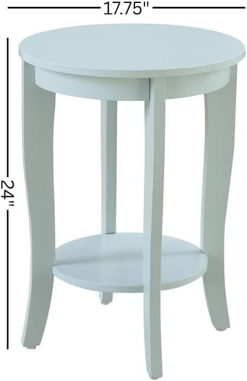 Furnifact Round End Table with Lower Storage Shelf, Modern Accent Side Table ...