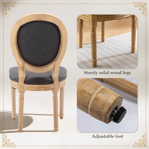 SoarFlash French Dining Chairs Set of 6, Vantage Dining Chair with Round Back...