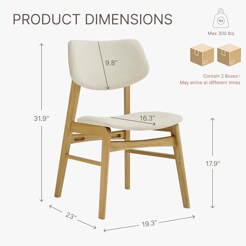 KISLOT Wood Dining Chairs Set of 4, Upholstered Kitchen Chairs, Original