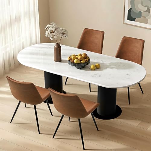 Yaheetech Dining Chairs Set of 4 Mid Century Modern Kitchen Chairs Brown