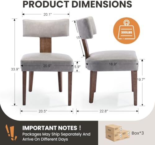 RIVOVA Mid Century Modern Dining Chairs Set of 6 PU Leather Upholstered Dinin...