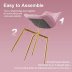 VECELO Dining Chairs Set of 4, Velvet Fabric & Metal Frame, Mordern Style for Kitchen, Living Room,Offcie, Pink