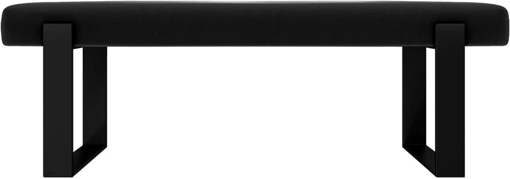 VANT Upholstered Bed Bench - Vintage Leather Jet Black - Matte Black - Contem...