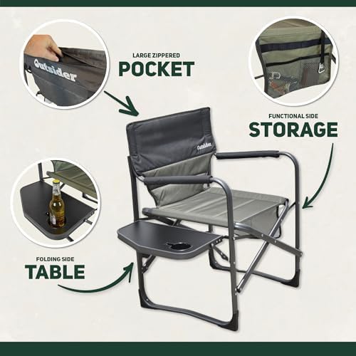 OUTSIDER Portable Directors Camping Chair, Lightweight Folding Aluminum Outdo...