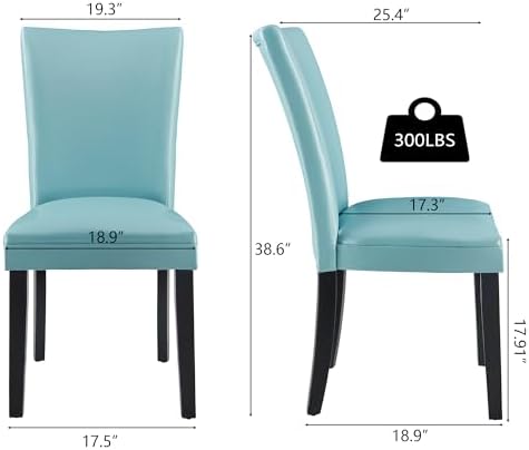 Parsons Solid Wood Dining Chairs Set of 6 with UP High Back, Kitchen Chairs w...