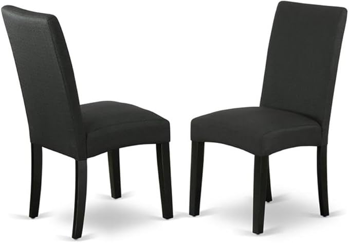 East West Furniture X676DR124-7 7 Piece Dining Set Consist of a Rectangle Dining Room Table with X-Legs and 6 Black Color Linen Fabric Upholstered Chairs, 36x60 Inch, Multi-Color