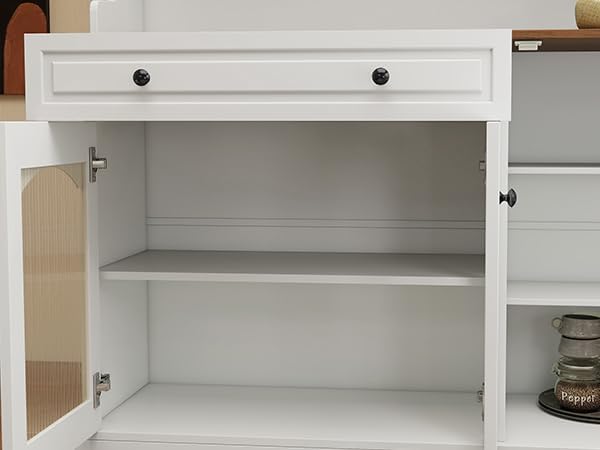 Kitchen Pantry Cabinet with Drawer Storage, 48” Modern Farmhosue Kitchen Hutc...