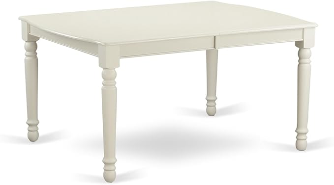 East West Furniture DOVE7-LWH-15 7 Piece Dinette Set Consist of a Rectangle Dining Room Table with Butterfly Leaf and 6 Baby Blue Linen Fabric Parson Dining Chairs, 42x78 Inch, Linen White