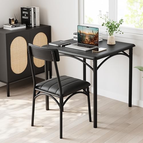 GAOMON Dining Table Set for 2, Kitchen Table and Chairs for 2 with Upholstere...