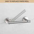 BGL Toilet Paper Holder Brushed Nickel Wall Mount, Brush Nickel Bathroom Toilet Paper Holder Brushed Nickel SUS 304 Stainless Steel, Double Post Pivoting Toilet Paper Roll Holder for Bathroom RV