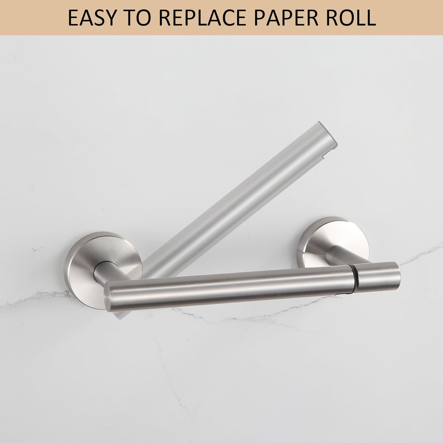 BGL Toilet Paper Holder Brushed Nickel Wall Mount, Brush Nickel Bathroom Toilet Paper Holder Brushed Nickel SUS 304 Stainless Steel, Double Post Pivoting Toilet Paper Roll Holder for Bathroom RV