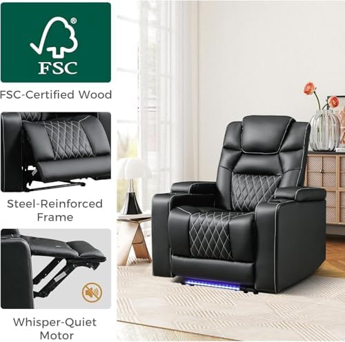 ANJ Power Home Theater Recliner Chair Set of 2, Electric Movie Theater Seatin...