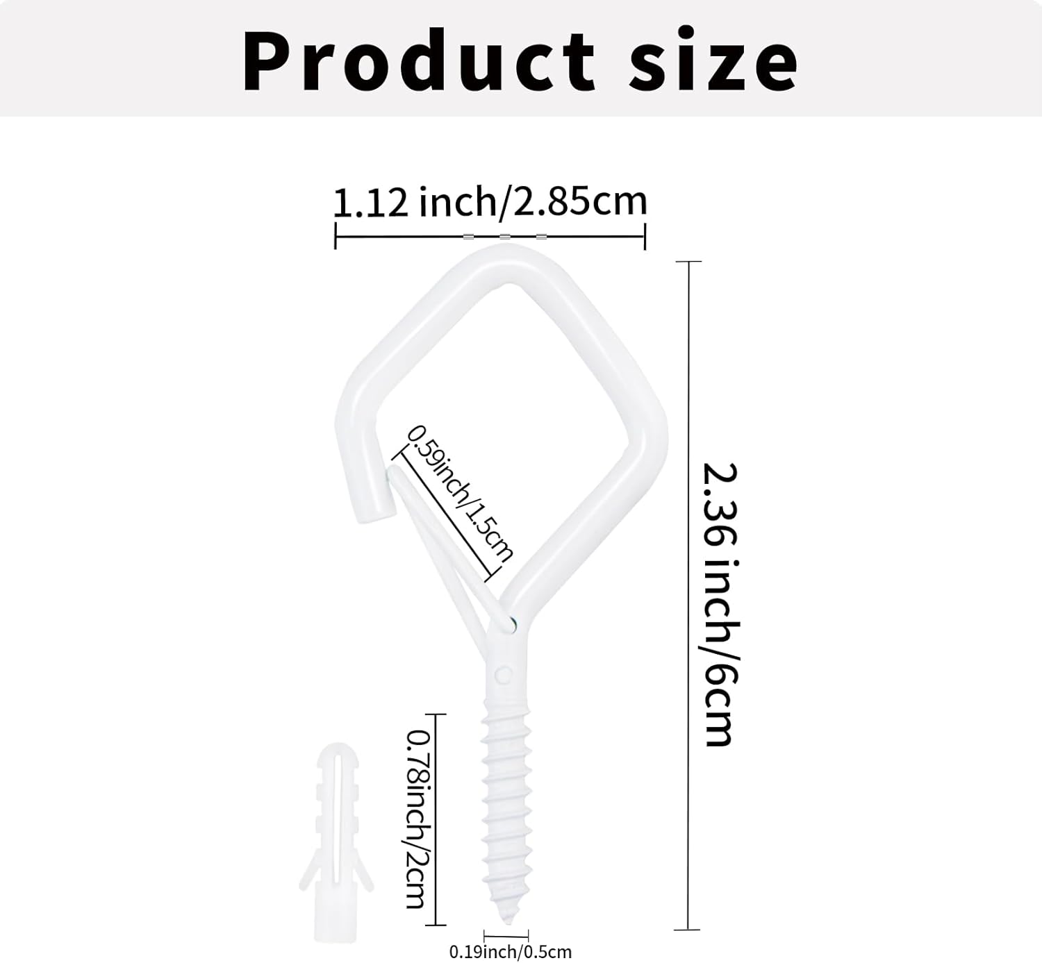 20PCS Eye Screw Hooks for Hanging Heavy Duty with Safety Buckle.Metal Ceiling Hooks for Hanging Plants,Cup,Wind Chime,Bird Feeders,String Lights at Indoor&Outdoor,2.36 Inch（No Drill Bit