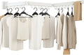 Clothes Drying Rack, Laundry Drying Rack Wall Mounted, [No-Drill & Drilling to Choose] 3-Fold Laundry Drying Racks for Hanging Clothes, Foldable & Sturdy Space Saver for Laundry Room -White