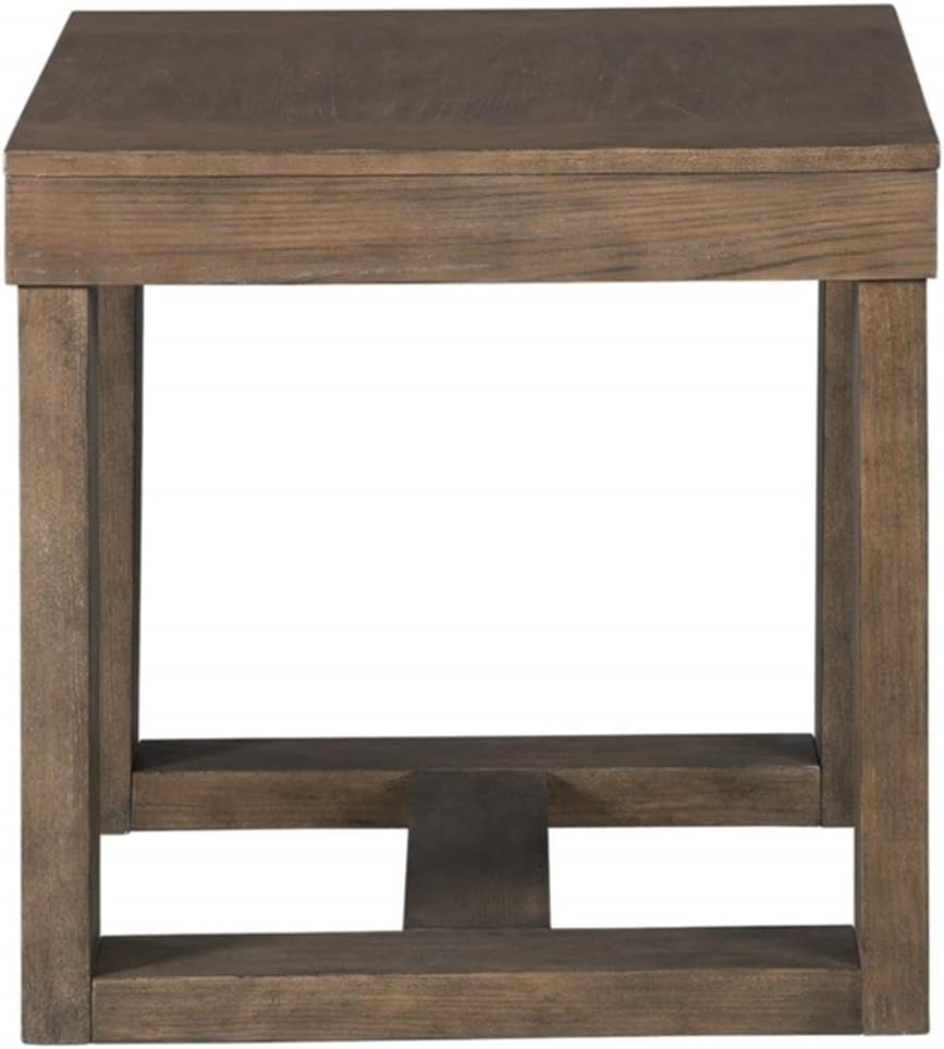 BOWERY HILL Contemporary Set of 2 Square End Tables in Grayish Brown