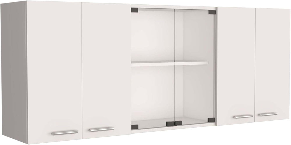 2 Piece Kitchen Set with Island Cart and Wall Cabinet | Includes pre-drilled ...
