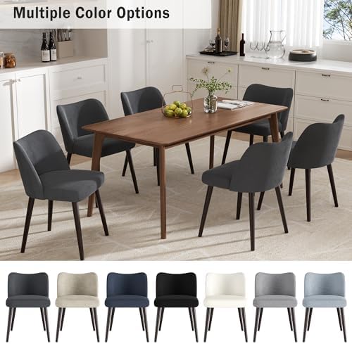 Modern Fabric Upholstered Dining Chairs Mid Century Farmhouse Dinner Chair wi...