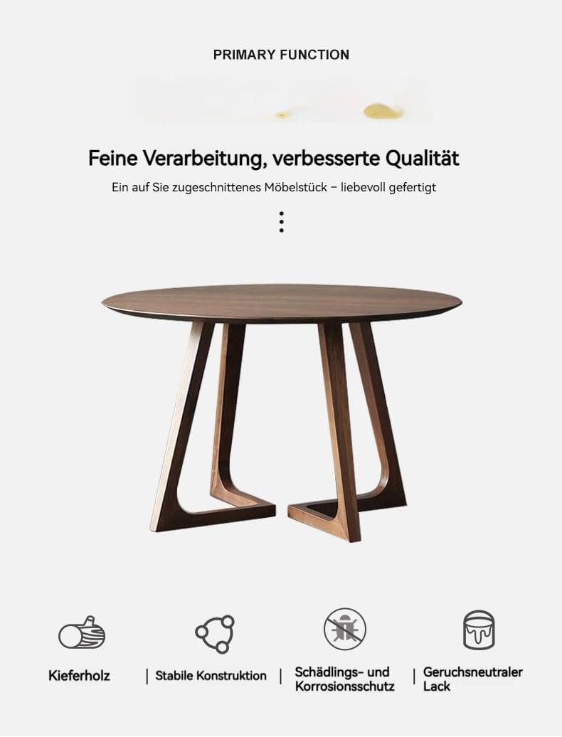 Round Dining Table for 4, Modern Farmhouse Kitchen Table,Small Circle Dining ...