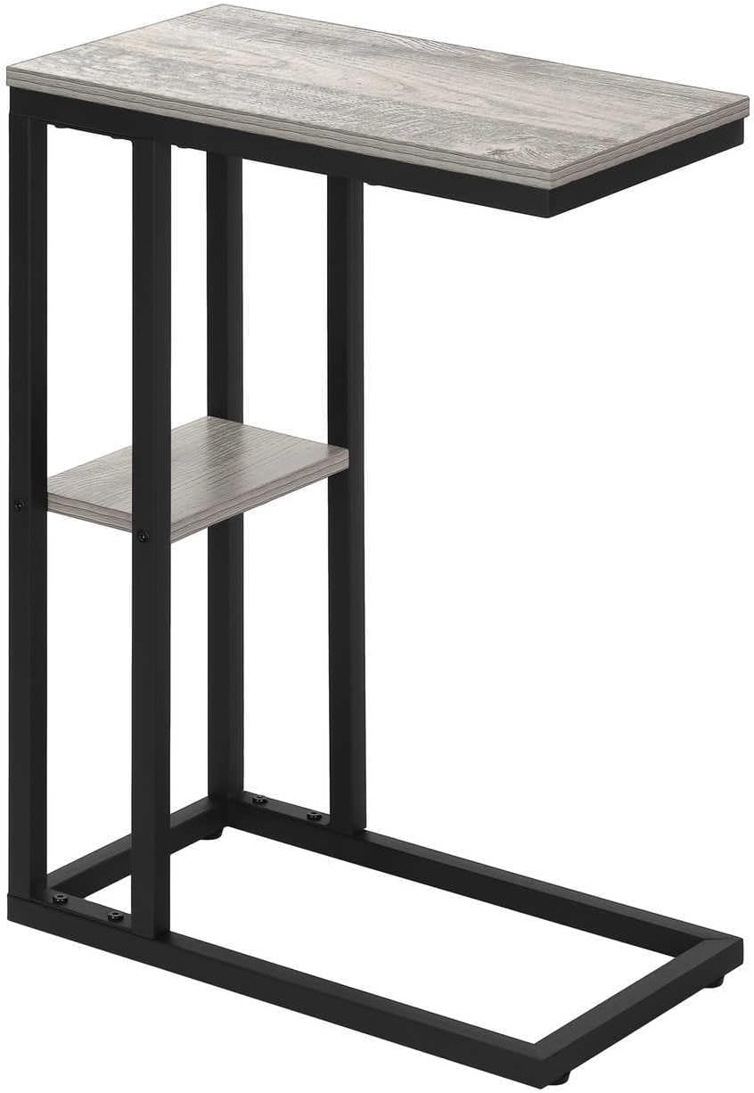 JOSHEN 18" C-Shaped Slide Under Corner End Table, Retro End Table with S...