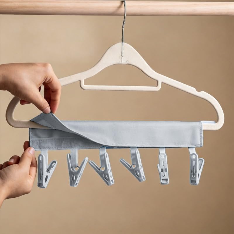 Portable Hanger Clips Travel Clothesline Folding Towel Drying Rack Hanging Dry Rack