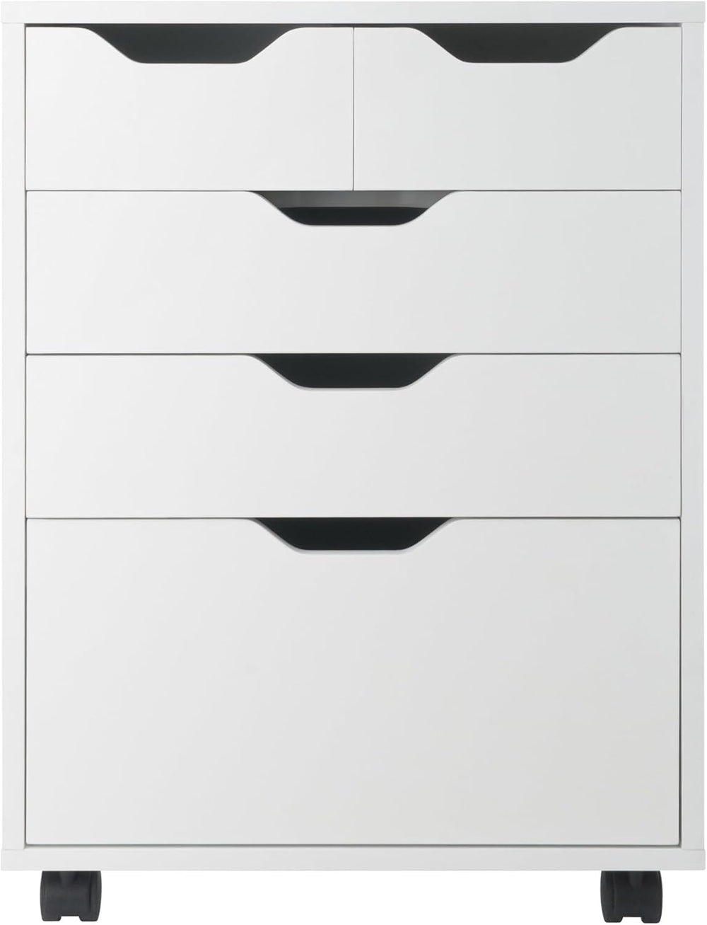 Winsome Halifax Mobile Storage Cabinet with 5 Drawers in White, Stylish &...