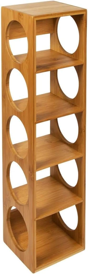 HYGRAD BUILT TO SURVIVE Stackable Bamboo Wall Mounted Wine Rack Stand, 5 Bott...