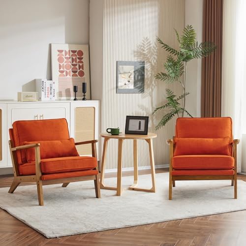 Karl home Mid-Century Lounge Accent Chair, Burnt Orange