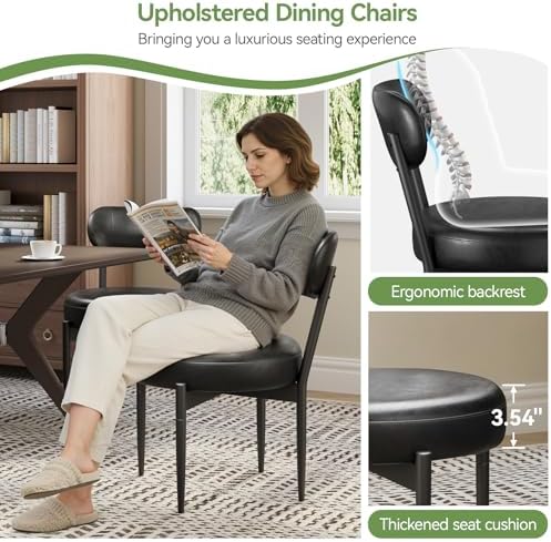 Welzona Upholstered Dining Chairs Set of 4, Dining Room Chairs with Sturdy Me...