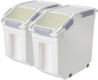 CITY BABY 2 Pack Airtight Flour Storage Container With Scoop,Dry Food, Sugar, Baking Supplies,Rice Container Set -BPA Free- Pet Food Storage Container,Dog Cat Birds Food Bin(50LB)