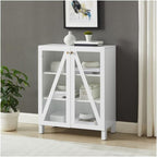 HomeStock Stackable Pantry Cabinet - Kitchen Storage Organizer - 16" D x 60.5" W x 38" H - White
