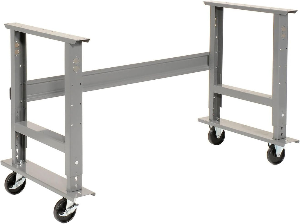 Global Industrial Mobile Adjustable Height Workbench, Shop Square Edge, 60" W x 36" D, Gray