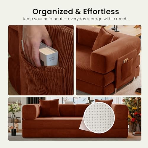 78.8" Convertible Futon Sofa Bed, Couch for Living Room | Corduroy Loves...