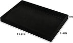 Coward Set of 2 Black Velvet Stackable Necklace Holder Organizer Tray Velvet Necklace Display Stand for Selling Jewelry Box Case for Storage (necklace+necklace)
