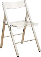 Modern Transparent Folding Chair Acrylic Folding Ghost Stackable Crystal Seat-PC Plastic Living Room(Transparent)
