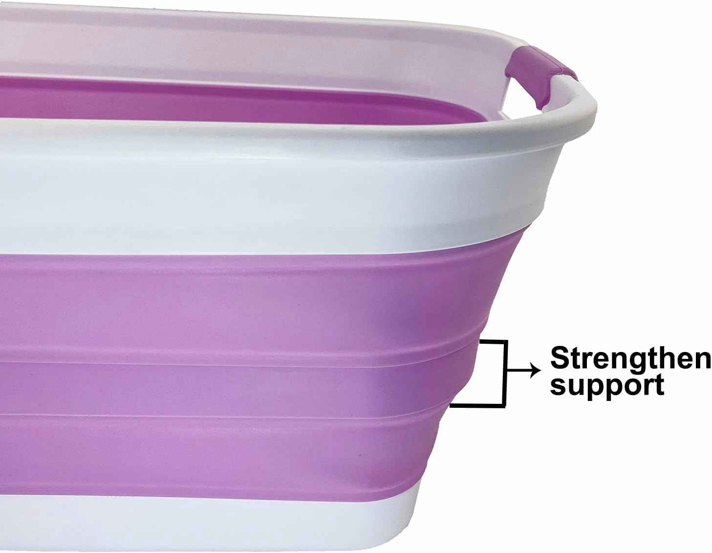 SAMMART 27L (7.1 Gallons) Collapsible Plastic Laundry Basket with Handle-Foldable Pop Up Storage Basket with handle (2, Ceramic Blue+Pale Purple)